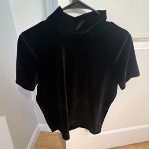 Madewell mock neck velvet shirt